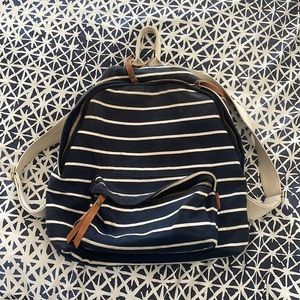Blue and White stripe backpack